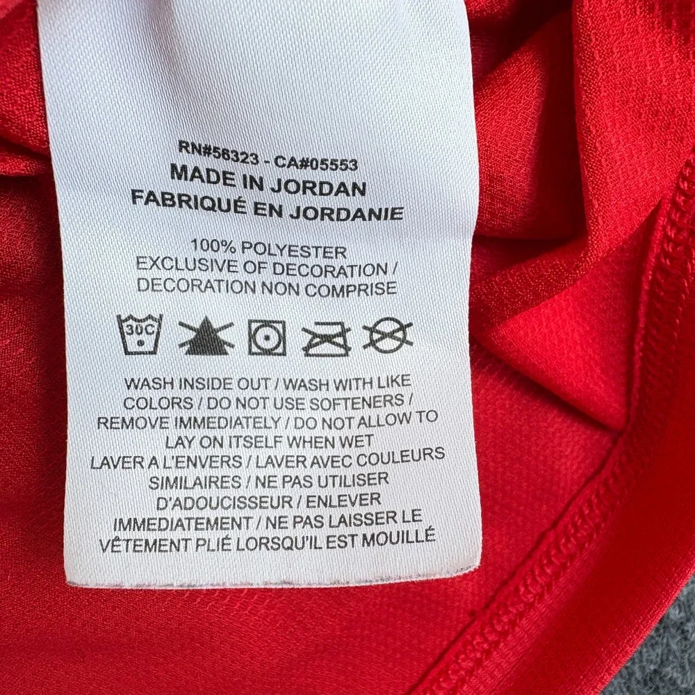 Nike Dri-Fit T-Shirt Boys XL Red White Swoosh Logo‎ Raglan Sleeve Activewear